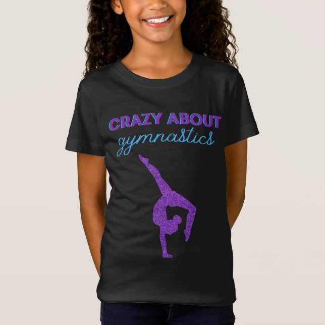 Loco por la gimnasia morada y la camiseta Aqua (Anverso)