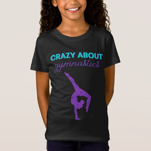 Loco por la gimnasia morada y la camiseta Aqua (Anverso)