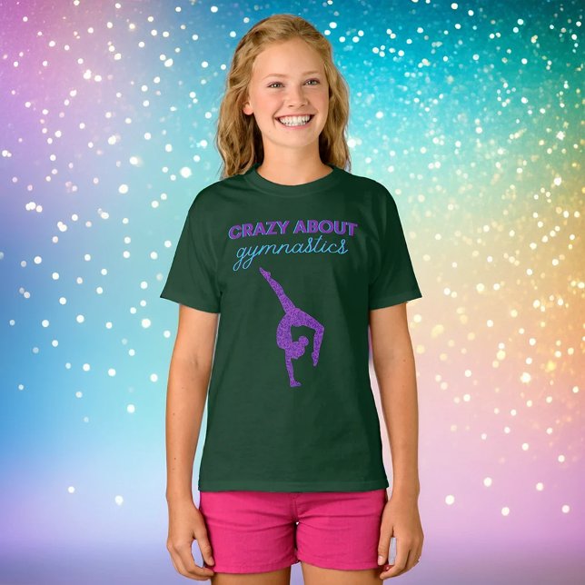 Loco por la gimnasia morada y la camiseta Aqua (Subido por el creador)