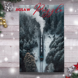 Locomotora de vapor de nieve en un rompecabezas de