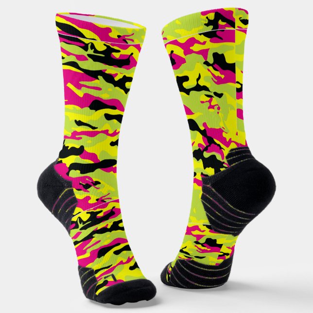 Locos calcetines rosados de camuflaje (Angular)