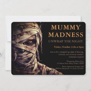 Locura de Momia Invitación a Fiesta de Disfraces