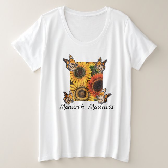 Locura de Monarca de Tee de Tamaño Plus para Mujer (Anverso del diseño)