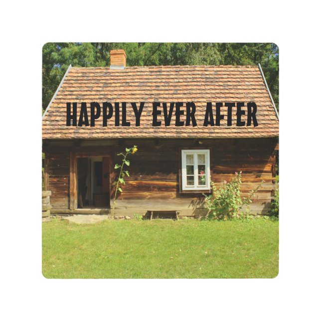 LOG CABIN BODA REGALO DECORACIÓN METALIZADO DE LA  (Anverso)