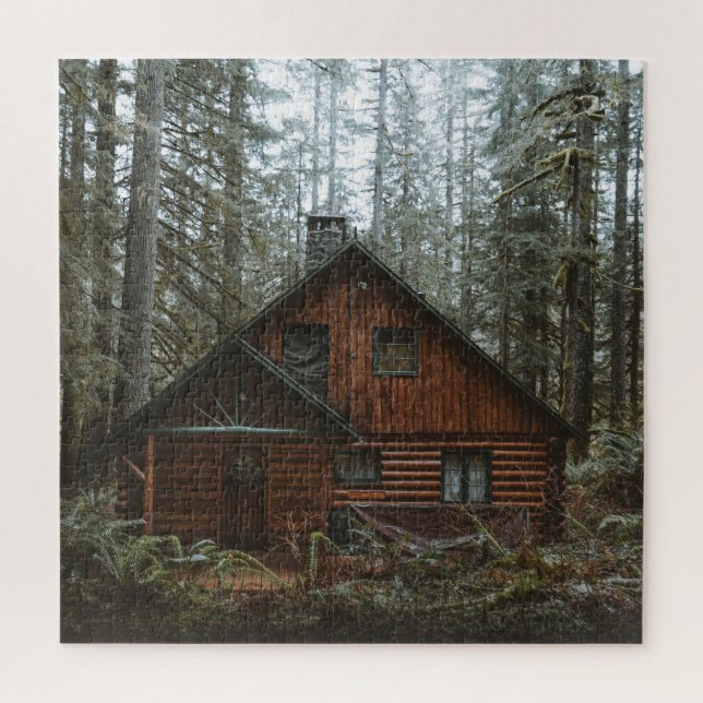 LOG CABIN IN IN WOODS JIGSAW PUZZLE (Vertical)