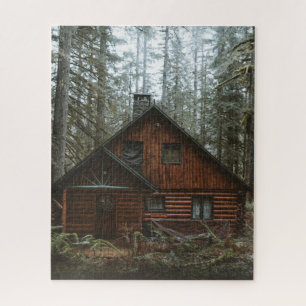 LOG CABIN IN IN WOODS JIGSAW PUZZLE