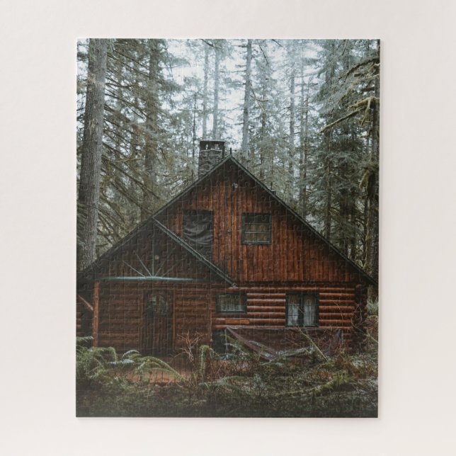 LOG CABIN IN IN WOODS JIGSAW PUZZLE (Vertical)