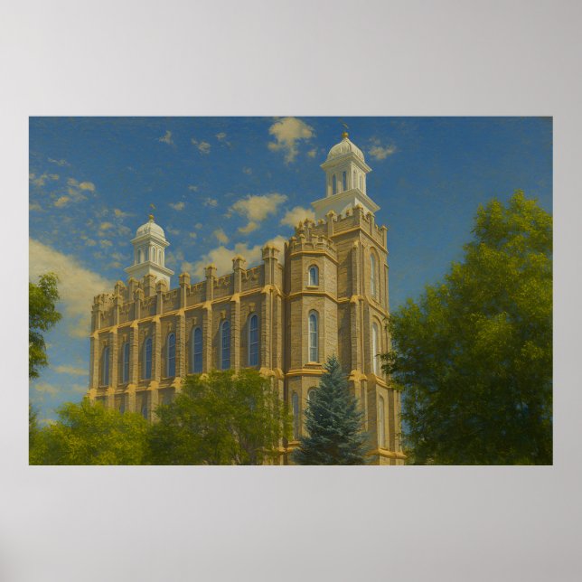 Logan Utah Temple Painting™ Poster de arte de pare (Frente)