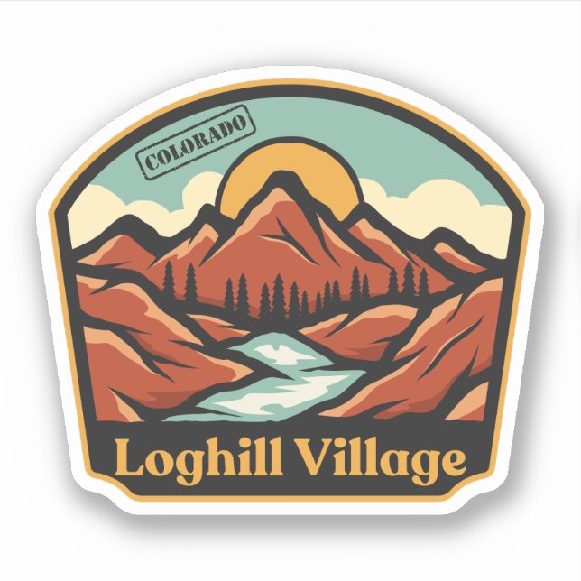 Loghill Village, Colorado Pegatina (Anverso)