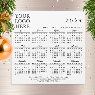 Logo Alemán 2024 Business Calendar Magnet White