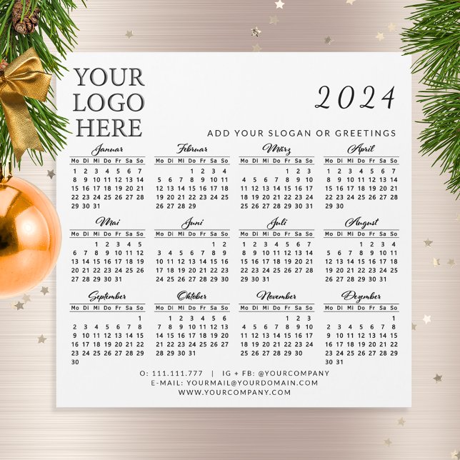 Logo Alemán 2024 Business Calendar Magnet White (Subido por el creador)
