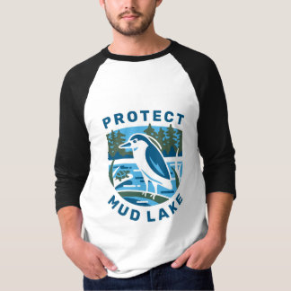 Logo azul de la camiseta básica 3/4 Sleeve Raglan
