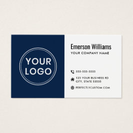 Logo blanco oscuro moderno con código QR tarjeta d