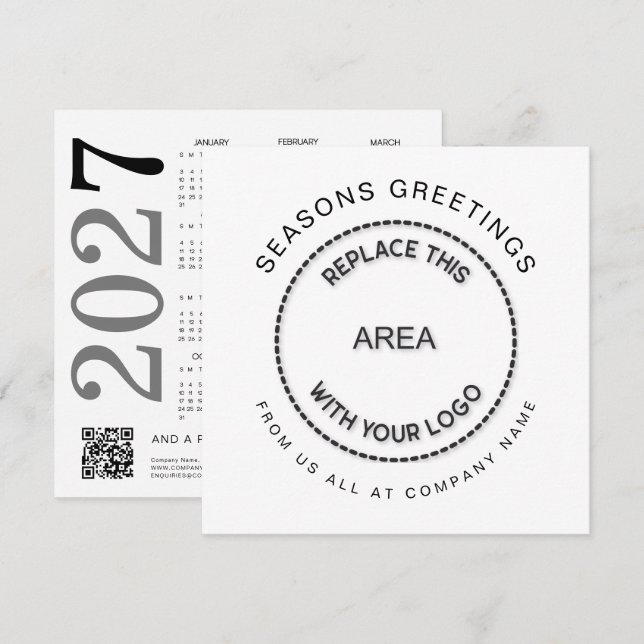 Logo Calendario 2027 Código QR Empresa Navidad  (Anverso / Reverso)