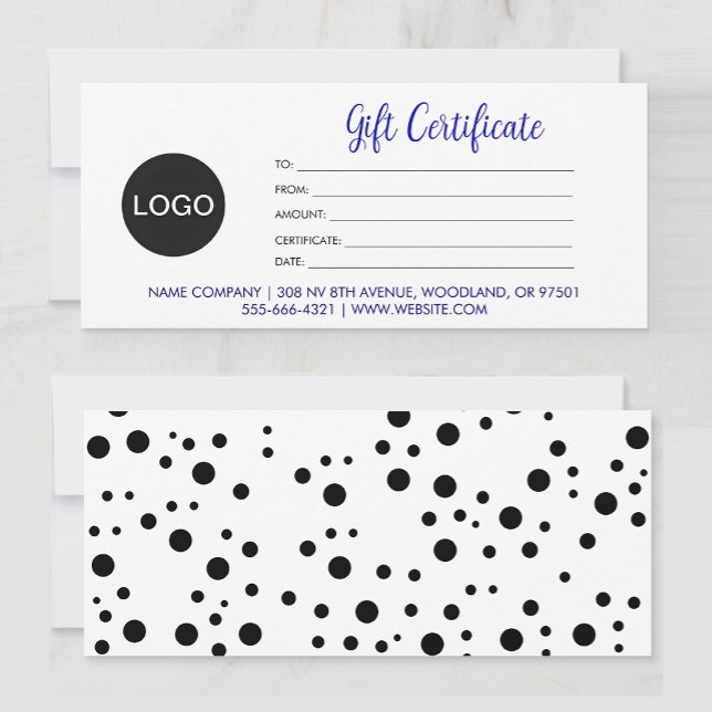 Logo Con Certificado De Regalo Comercial Con Guión (business gift certificate, gift certificate template,)
