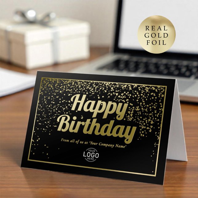 Logo Corporate Elegant Black Gold Happy Birday (Subido por el creador)