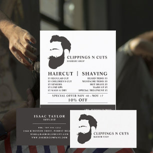 Logo de barba, publicidad de barberías para hombre