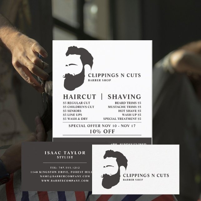 Logo de barba, publicidad de barberías para hombre (Subido por el creador)
