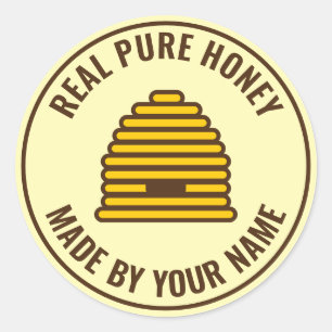 Logo de Beehive skep pegatinas de tarros para crea