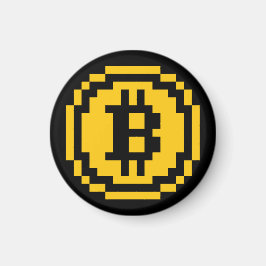 Logo de Bitcoin BTC de 8 bits | Imán