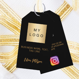 Logo de Black gold QR etiqueta de colgar en Instag