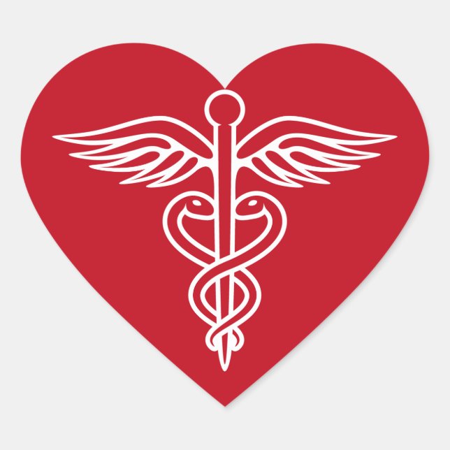 Logo de blanca caduceus en pegatina de enfermería  (Anverso)