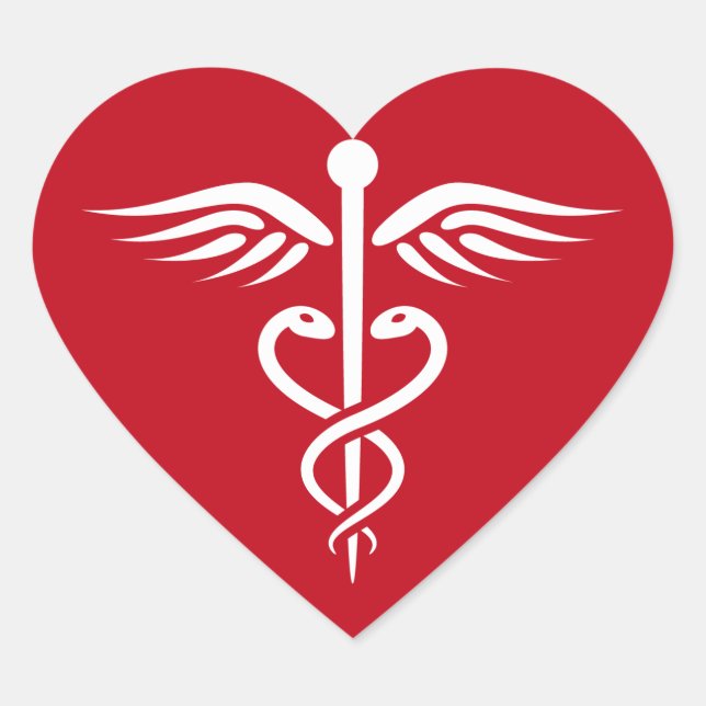 Logo de blanca caduceus en pegatina de enfermería  (Anverso)