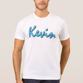 Logo de Blue Kevin en camiseta blanca
