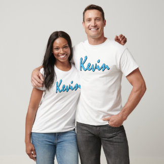 Logo de Blue Kevin en camiseta blanca