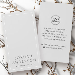 Logo de color gris claro moderno tarjetas de negoc