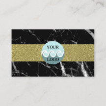Logo de Costura tarjeta de visita de oro de mármol