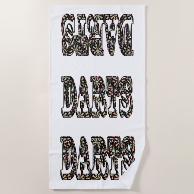 Logo De Dardos Hecho Con Carteles, Toalla De Playa (Anverso)