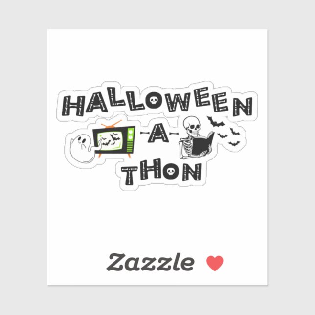 Logo de Halloweenathon con Pegatina de Skele (Hoja)