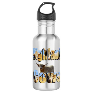 Logo de Highland Cow Picture, botella de agua