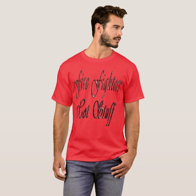 Logo de Hot Stuff Fighters, camiseta roja para hom (Anverso completo)