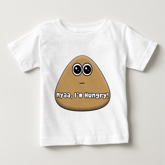 Logo de Hungry Pou con texto - Camiseta bebé (Anverso)