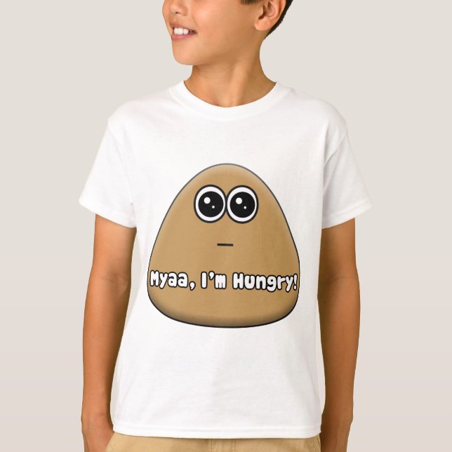 Logo de Hungry Pou con texto - Camiseta para niños (Anverso)