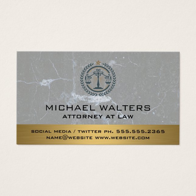 Logo de Justice | Fondo de mármol y oro (Frente)