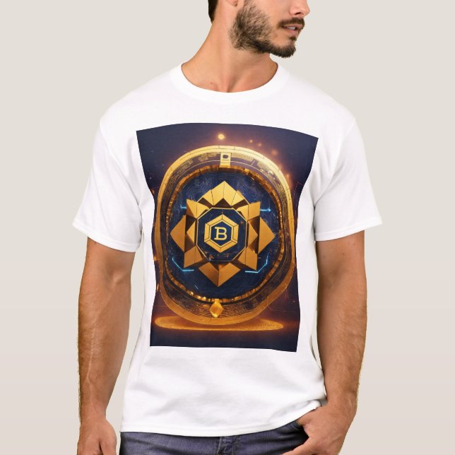 Logo de la criptografía de la camiseta del hombre (Anverso)