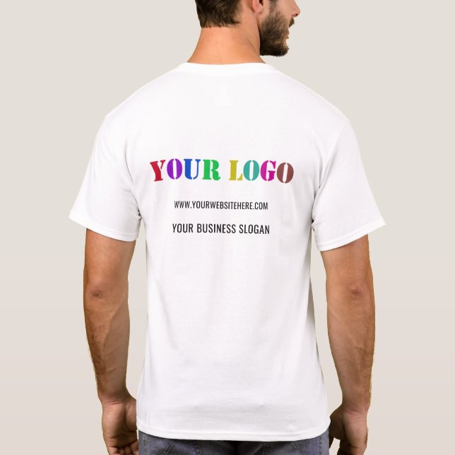 Logo de la empresa personalizado y camiseta comerc (Reverso)