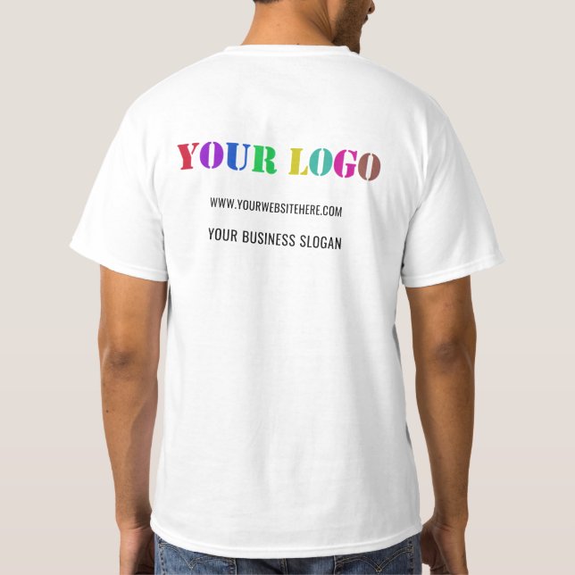 Logo de la empresa personalizado y camiseta comerc (Reverso)