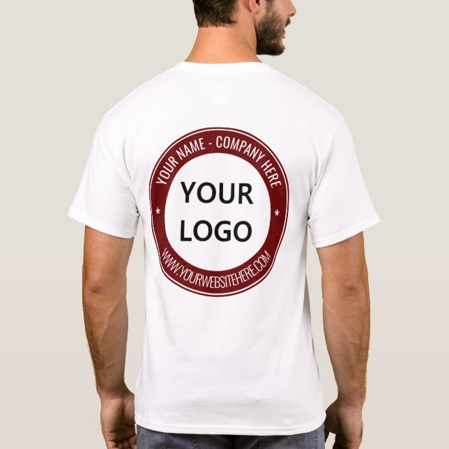 Logo de la empresa personalizado y camiseta comerc (Reverso)