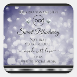 Logo de la etiqueta de producto de Purpurina azul 