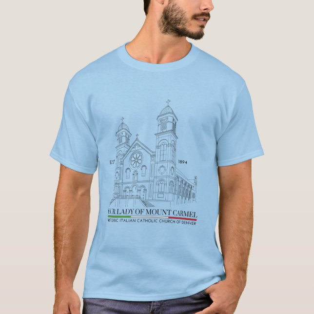 Logo de la línea OLMC Azul de la luz de camiseta m (Anverso)
