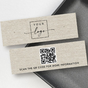 Logo de lino de color marrón claro tarjeta de visu