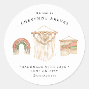 Logo de Macramé acuático   Pegatinas empresariales