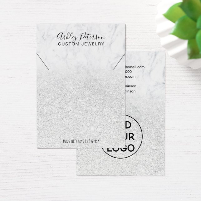 Logo de mármol purpurina blanco y pantalla de coll (Escritorio)