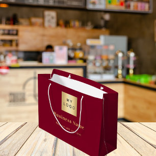 Logo de negocios de Borgoña nombre bolsa de compra