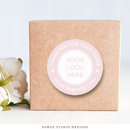 Logo de PInk Gracias por tu Pegatina de la ronda d