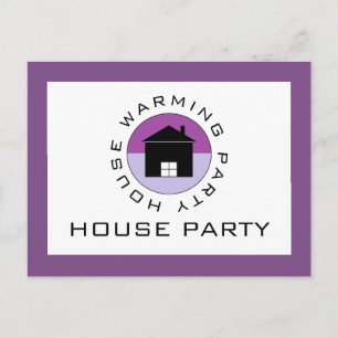 Logo de Purple House, invitación a fiesta para el 